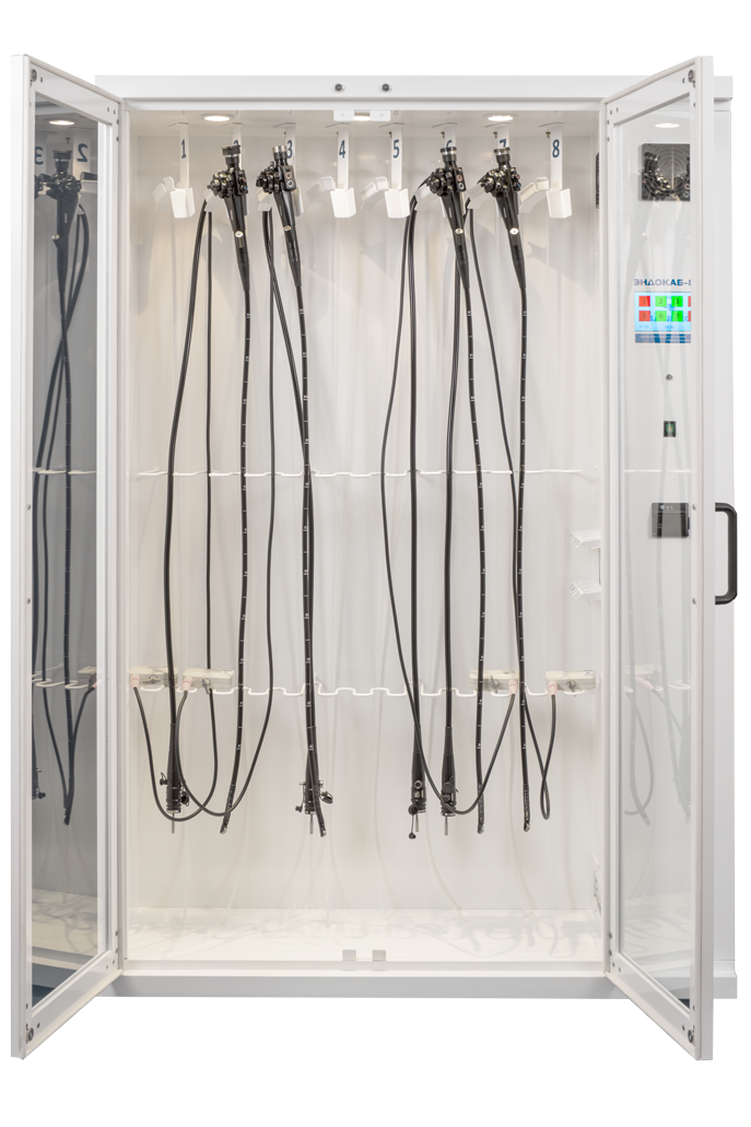 Устройство автоматизированной сушки и хранения гибких эндоскопов «ЭНДОКАБ», вариант исполнения ЭНДОКАБ-8А